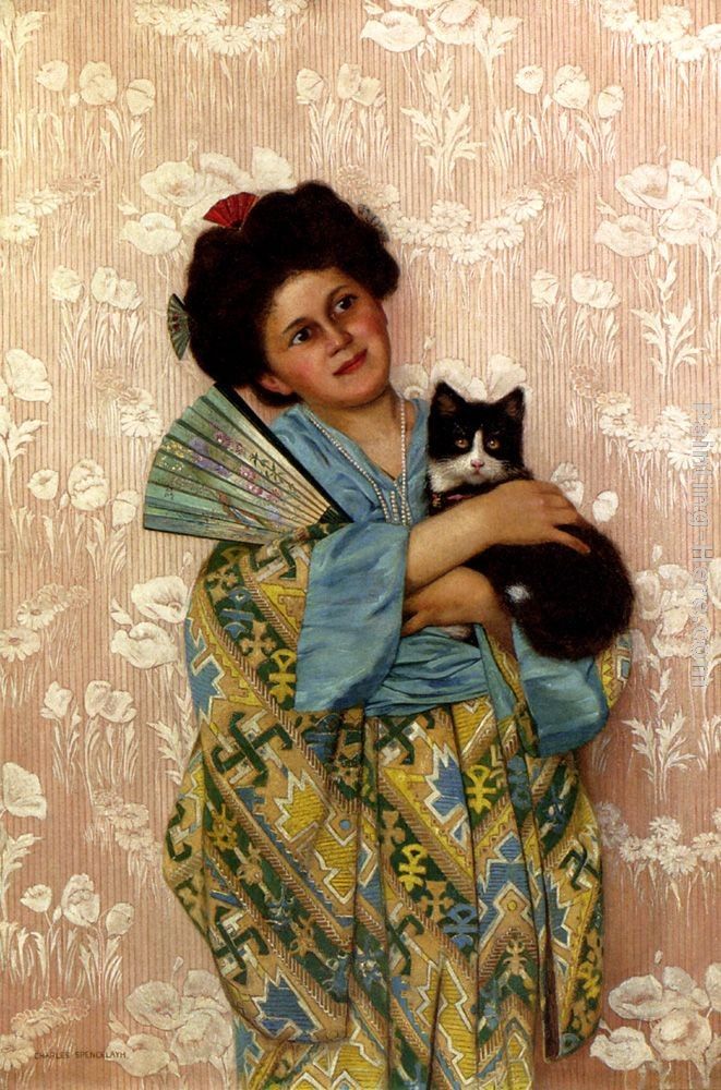 Charles Spencelayh A Japanese Beauty Painting - iPaintingsforsale.com